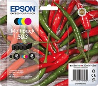 Original Epson 503 Multipack Schwarz Cyan Magenta Gelb Patronen C13T09Q64010