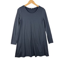 Loft Striped Long Sleeve Mini Dress size Small Black/White