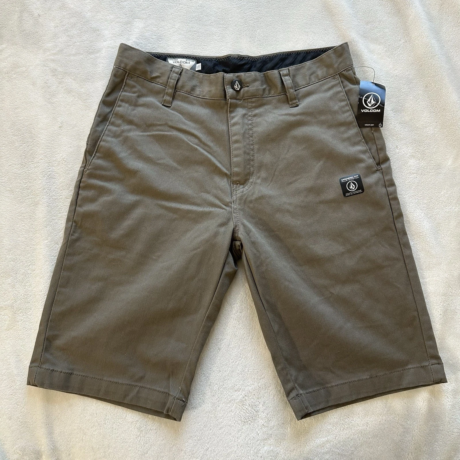 Volcom Men's Brown Vmonty Stretch Chino Short Size 28 New