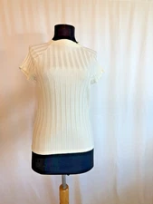 Reformation Jeans White Short Sleeve Ribbed Top - Size Large
