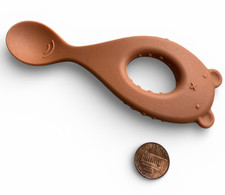 Brown Bear Silicone Soft Baby Spoon 5"