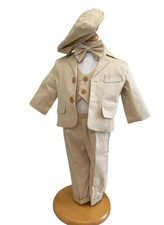 Taufanzug Gr.74 Babyanzug Taufe Junge Jacke Hemd Hose Fliege Weste Mütze 6-9 Mon