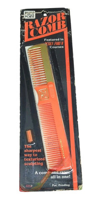 Vintage Pivot Point Razor Comb #212 Orange 