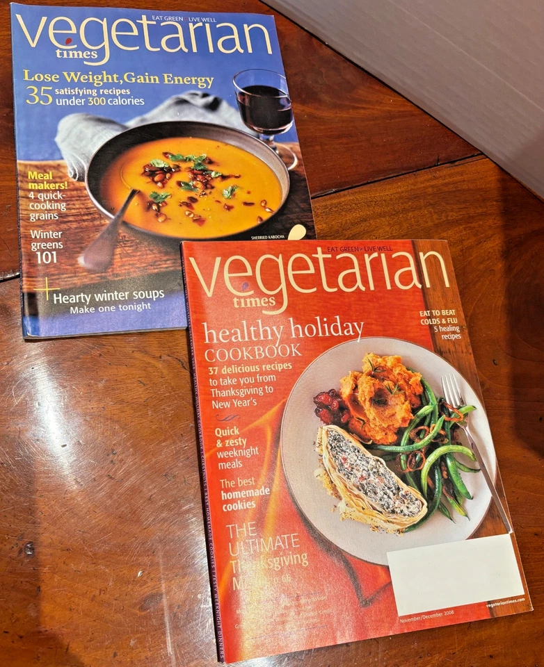 2 Vegetarian Times Magazine Dec 2008 Jan 2009 Pristine Recipes & Inserts In Tact - Image 2 of 4