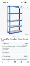 G-Rack 5 Tier Boltless Shelving Unit Blue, 180X120X40CM (0023)