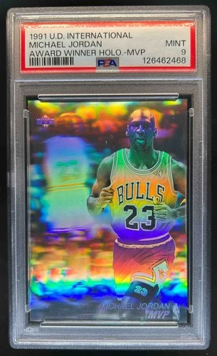 1991-92 Upper Deck Michael Jordan Award Winner Holograms Error Card Bulls PSA 9