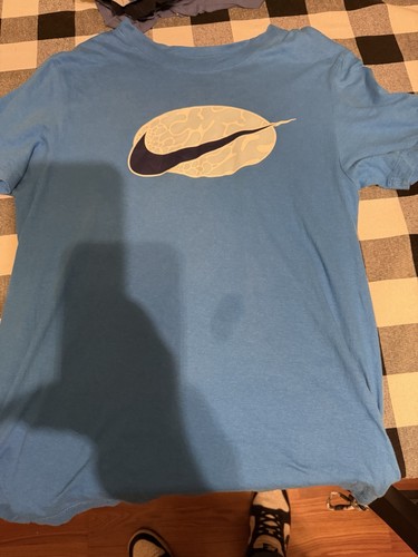 Nike The Nike Tee Men's Blue Graphic Logo Crew Neck Cotton Knit T-Shirt S