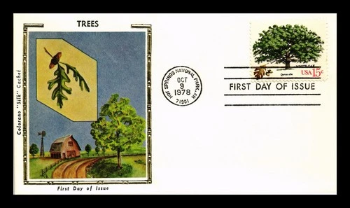 US COVER FIRST DAY OF ISSUE COLORANO SILK TREES WHITE OAK