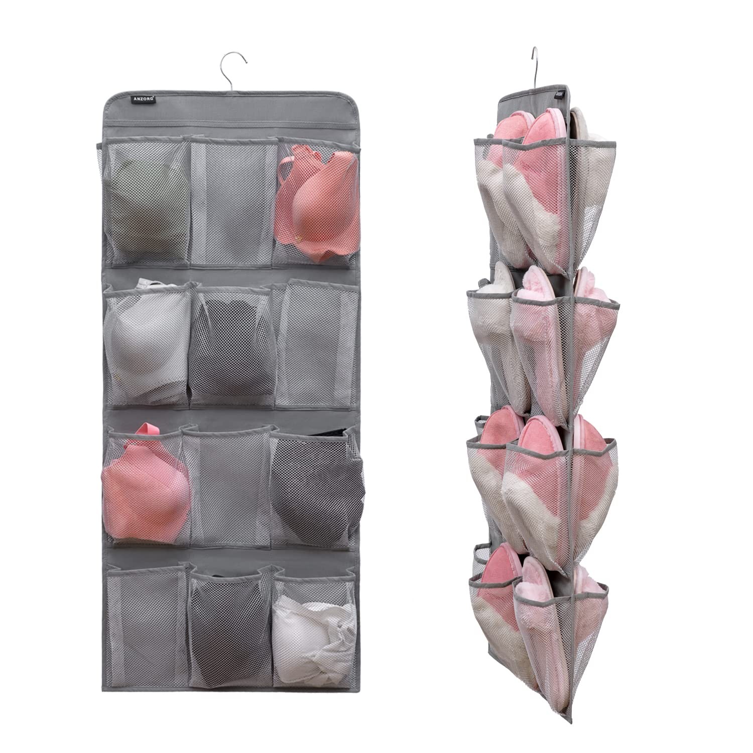 Dual Sided Rotating Hanging Shoe Organizer for Closet Storage-image