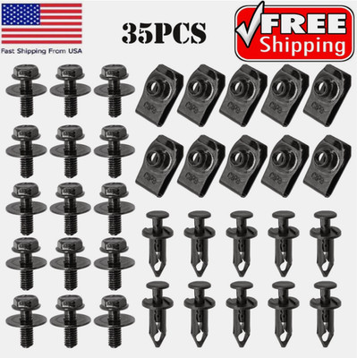 For Jeep Body Bolts & U-nut Clips M6 Engine Cover Undertray Splash Shield Guard