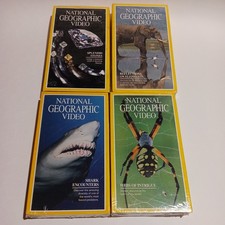 Lot/4 National Geographic VHS Tapes Assorted Animal and Stones Brand New