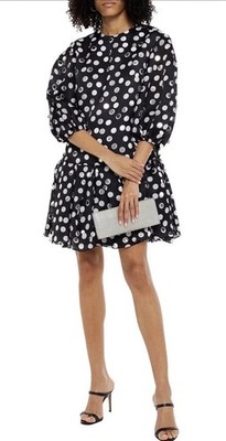 $4290 CAROLINA HERRERA Sequin Embellished Polka Dot Silk Organza Dress