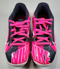 Nike Fast Flex cleats, Girls size 11c, black and pink design