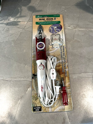 Clover 9100 MINI IRON II ''The Adapter'' AC120V 40W Sewing & Craft Mini Iron