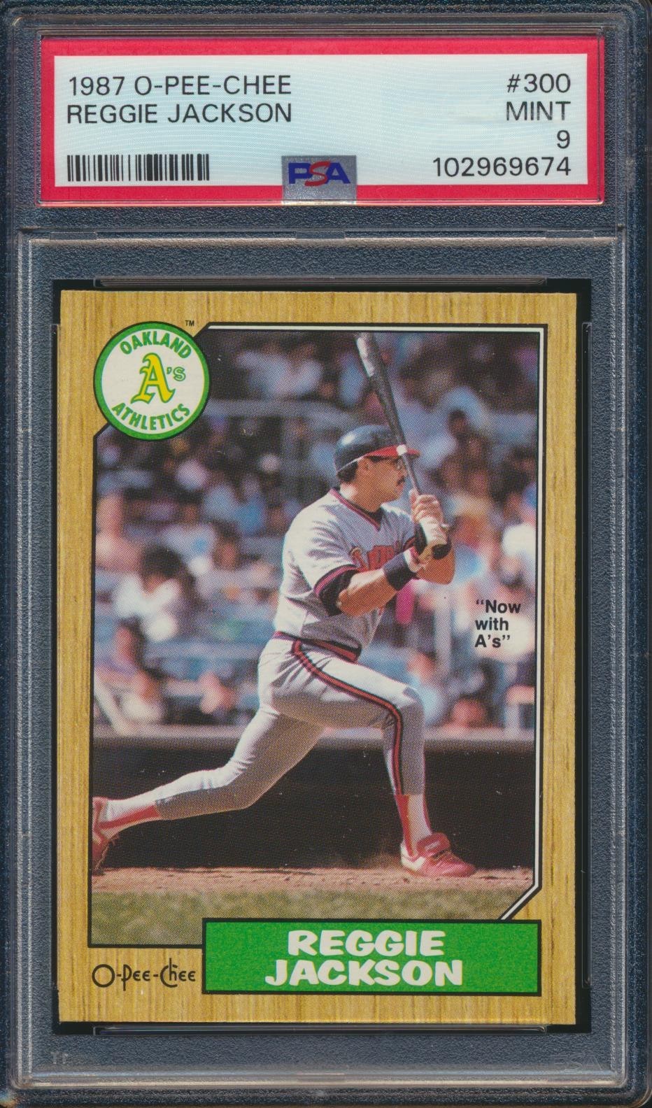1987 OPC O-Pee-Chee Reggie JAckson #300 HOF Oakland A's PSA 9 Dead Centered