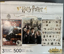 NEW Harry Potter 500 Piece 14"x19" Puzzle 3 Pack Set Crests Hogwarts Express