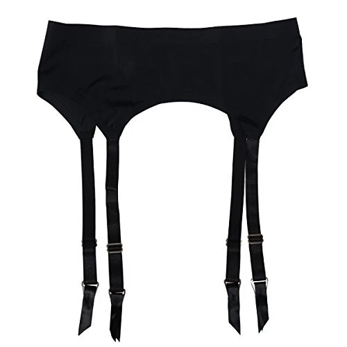 frau befriedigen finger Fruilibee Women's Floral Lace Garter Belt, G-String Thong and Sheer  Stocking, Black Lingerie, L/XL main image 1