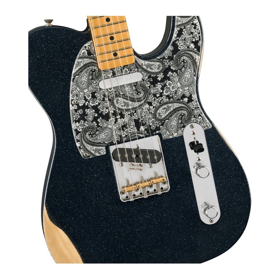 Guitarra Fender Brad Paisley Road Worn Black Sparkle Telecaster 6 cordas - Imagem 3 de 4