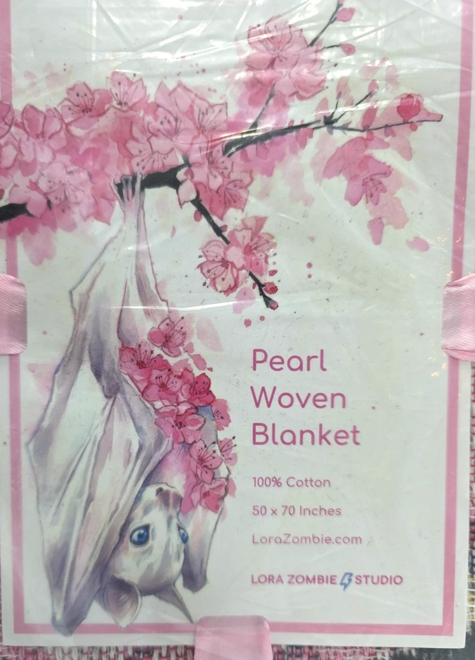 Pearl woven blanket "Spacepanda" 50" X 70" by Lora Zombie SEALED - Image 2 of 4