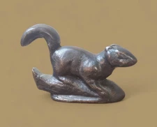 Antique Figural Squirrel Bottle Opener Cast Iron Mini Barware Rustic Cabin