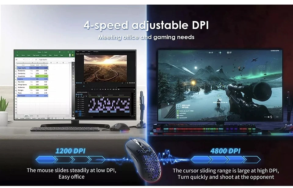 CYD C306 Wired Gaming Mouse with 7200 DPI Sensor, Gaming Mouse with 2.5 m Cable - Image 4 of 4