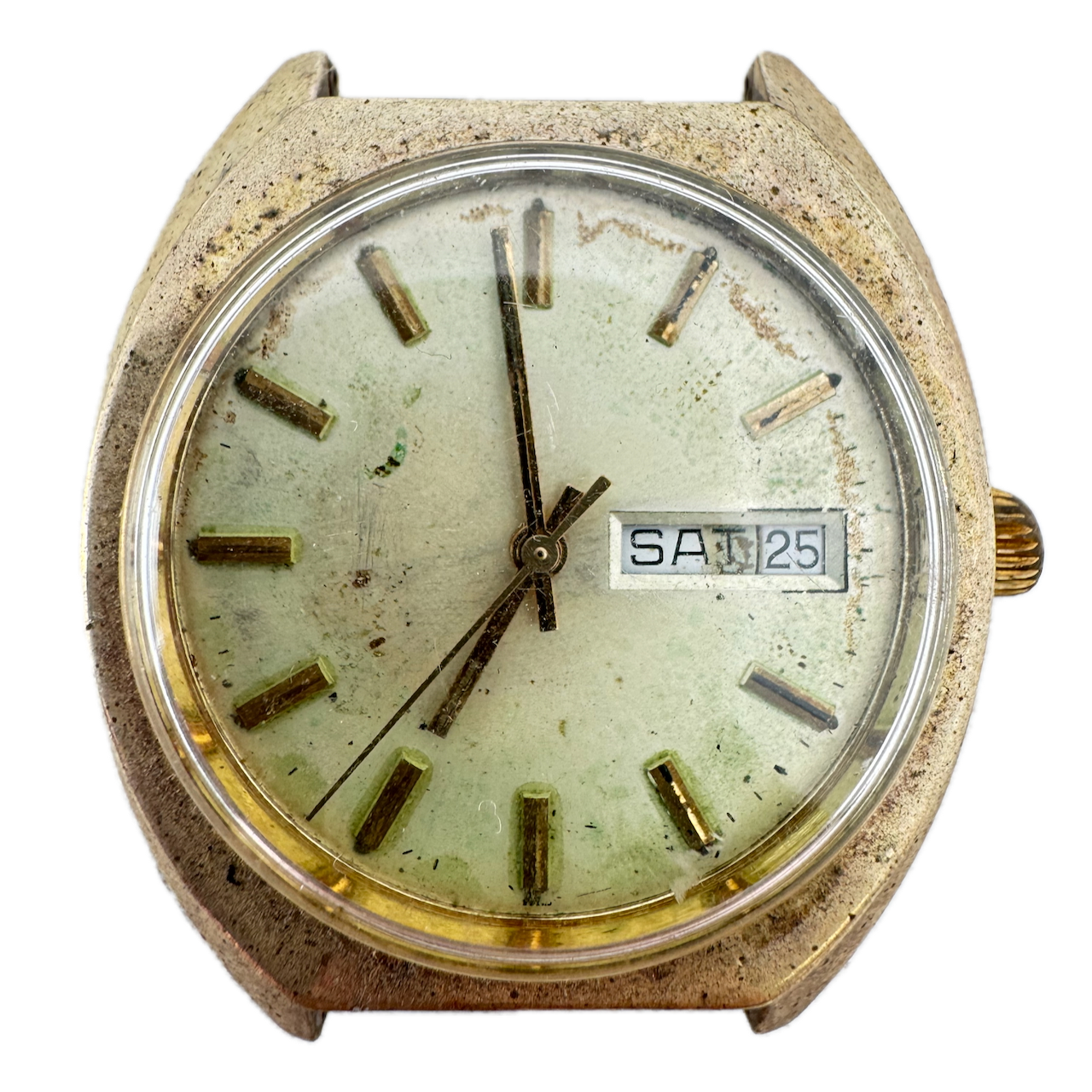 Vintage Elgin 909 37mm Automatic Day Date Men's Wristwatch Running 6090