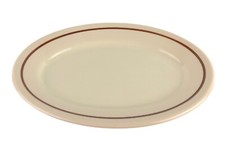 Sterling China Desert Tan Restaurant Ware Oval Platter Brown Stripe USA