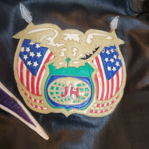 Giacca Bomber Vintage Daytona Bike Week Jeff Hamilton 96 Biker Ball Pelle Uomo XL - Foto 5 di 24