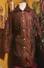 Chico's Nwt 16/18 Sz 3 $169 Long Quilted Animal Print Coat Deep Red Outerwear