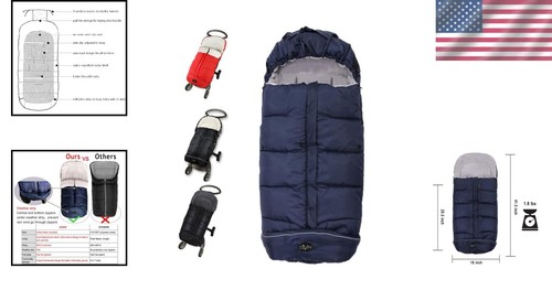 Poggiapiedi regolabile per bambini con controllo della temperatura per passeggini - Navy/Grigio - Foto 2 di 10