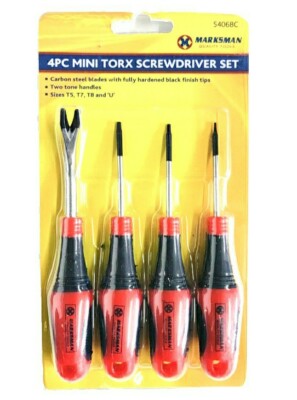 4-TEILIGES MINI TORX PRÄZISIONSSCHRAUBENDREHER-SET T5 T7 T8 U MINI STAHL BITS ZUM SELBERMACHEN WERKZEUGE 