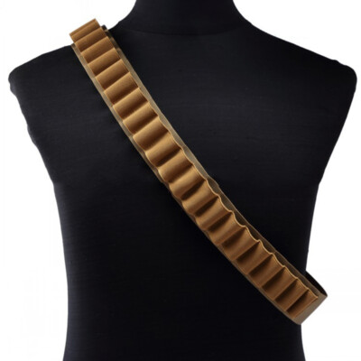 Men's Shotgun Shells Bandolier Belt Bullet Storage Belt Cross-body Hunting Strap