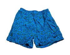 Vintage Nike Shorts Geometric All Over Print Lined Swim Trunks Size Large