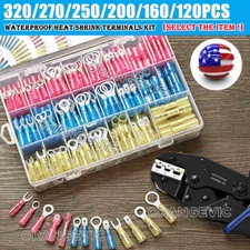 250/320x Heat Shrink Butt Wire Connectors Electrical Ring Spade Crimp Terminals