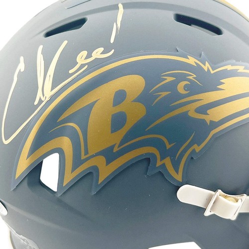 Ed Reed Signed Baltimore Ravens Slate Alternate Speed Mini Football Helmet (JSA) - Picture 2 of 3
