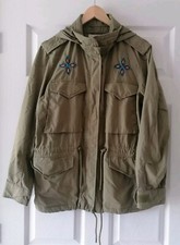 Ralph Lauren Denim Supply Field Green Jacket Military Beaded Small Uk8 10 G11
