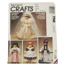 McCalls Crafts 758 Victorian Doll Clothes Sewing Pattern Uncut