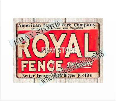 metal wall art bedroom American Steel Wire Co Royal Fence metal tin sign