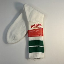 VTG Softies Socks Interwoven Athletic Crew Length Acrylic Blend 9-11 Sports 90s