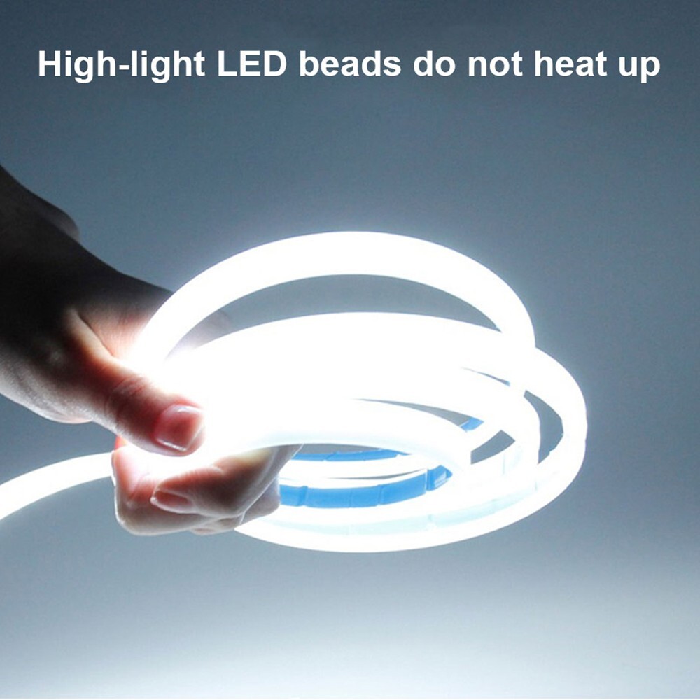 Car Flexible LED Daytime Running Light Strip Dynamic Hood Decor Ambient Lamp 12V