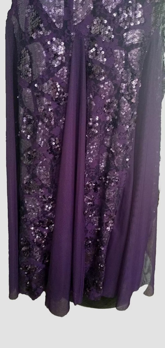 ALEX EVENING EGGPLANT SPECIAL OCCASION LACE FIT & FLARE GODET DRESS SIZE 22  | eBay
