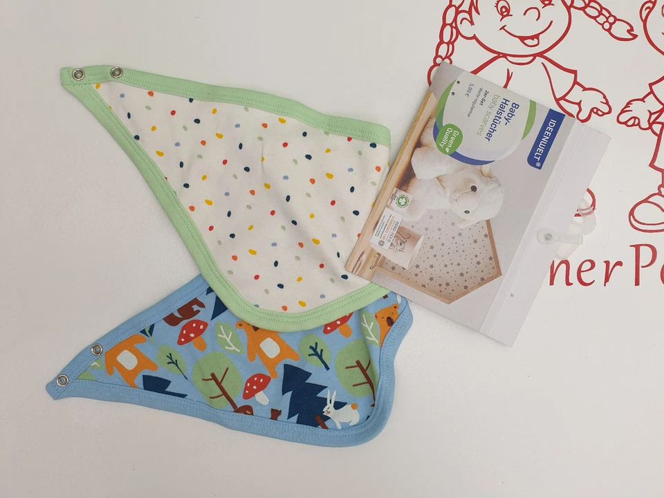 IDEENWELT Halstuch Dreiecktuch Baby 2 Paar