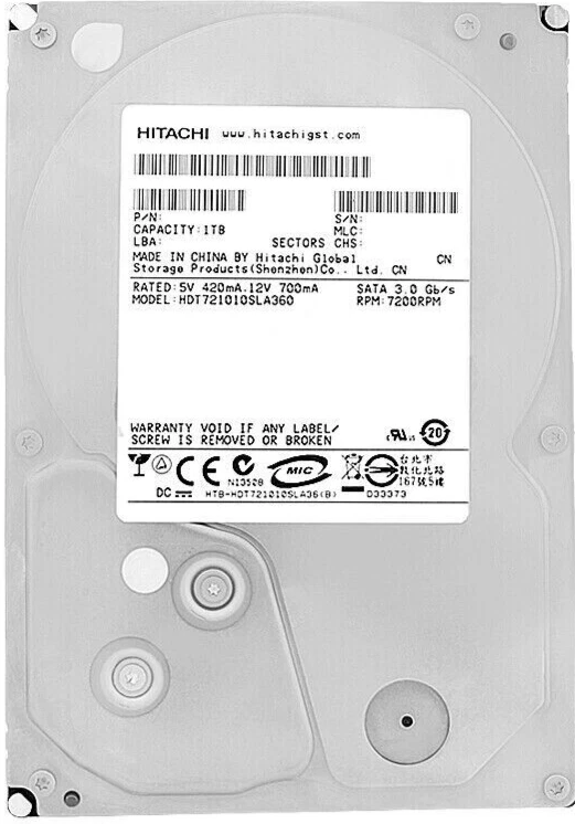 Disk Hitachi Deskstar 7K1000.B HDT721010SLA360 1TB 7.2K 16MB SATA II 3.5 " - Immagine 3 di 4