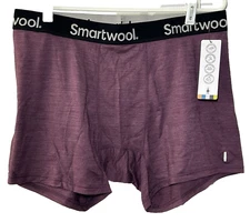 Smartwool Mens XL Merino Sport Boxer Brief Argyle Purple Heather Underwear NEW