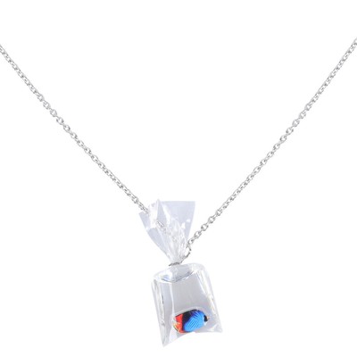  Water Bag Goldfish Necklace Locket Choker Necklaces for Girls Charm