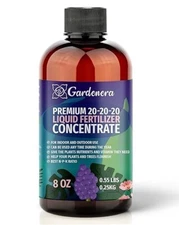 2 pack - Gardenera 20-20-20 Liquid Fertilizer 8oz Concentrate