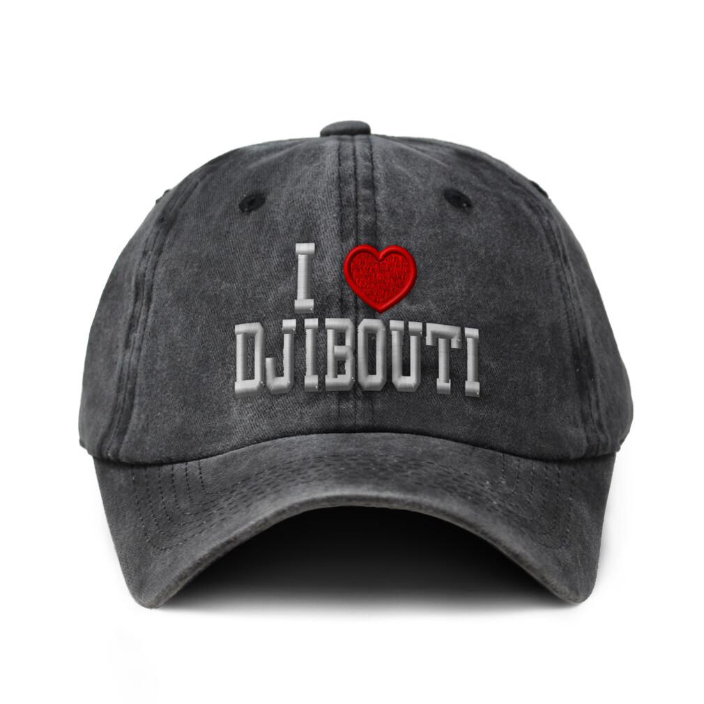 Soft Washed Baseball Cap I Love Djibouti I Love Cotton Dad Hats for Men & Women