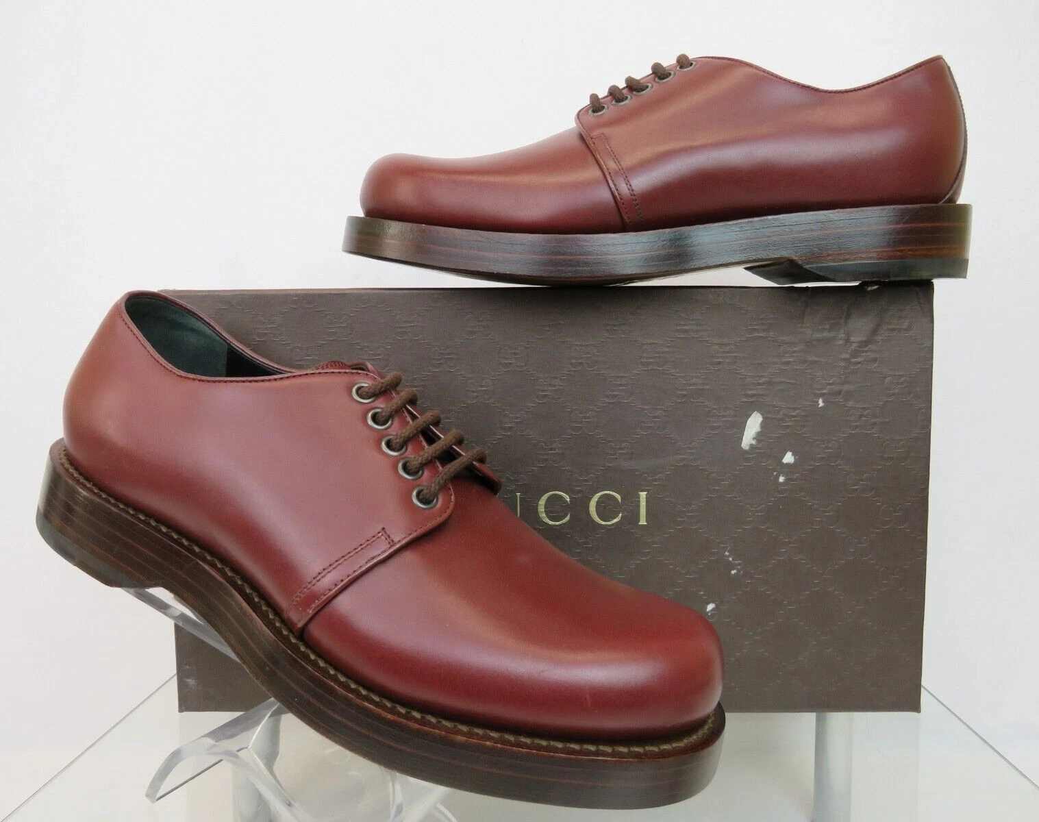 Neuf dans sa boîte Gucci 358277 cuir bourguignon Goodyear Oxfords INMATCH 7/7,5