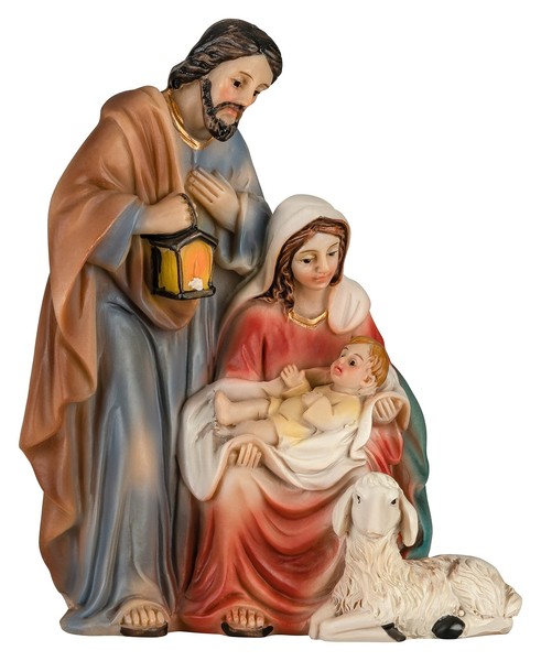 Heilige Familie Als Krippenblock - Mini-Krippe Mit Maria Und Josef & Jesuskind-image