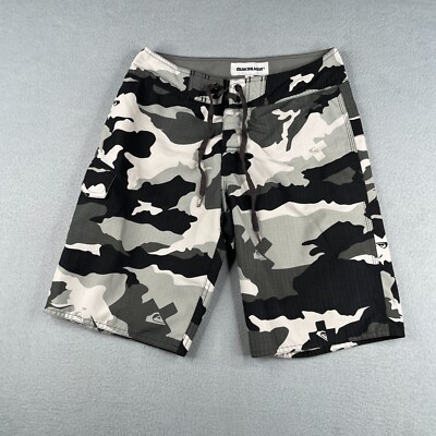 Quicksilver Swim Trunks Mens 28 Gray Black Camo Board Shorts